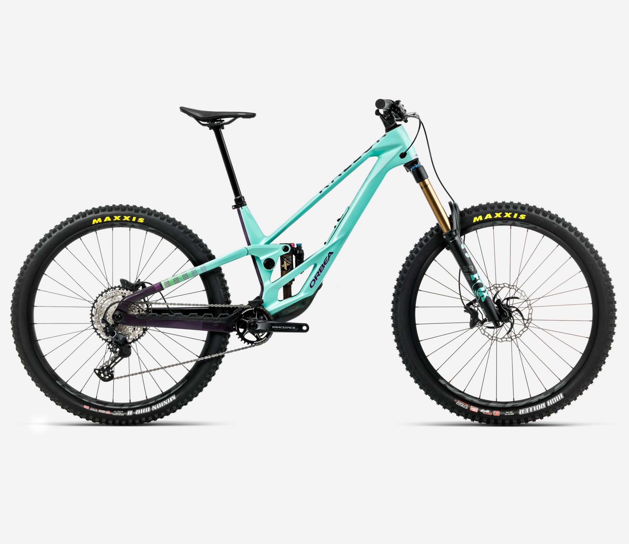 Komplettbike Enduro Rallon E10, Aloha Green - Fantasy Purple Carbon View (Gloss), Größe XL