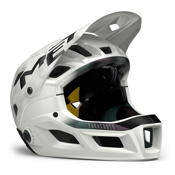 Fullface-Helm Enduro+Chin Parachute MCR Mips White Iridecents Matt