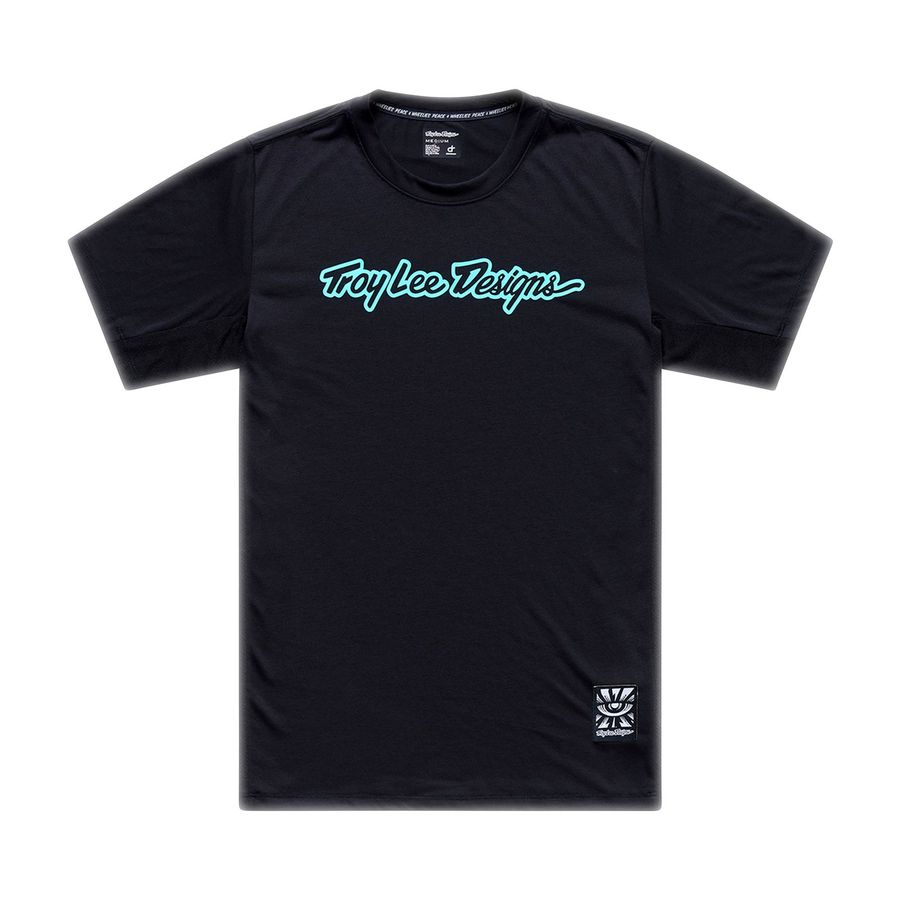 Jersey Skyline SS kurzarm Ride Tee Black Real/Teal
