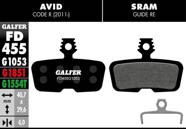 Scheibenbremsbeläge Performance SRAM Code R 2011, RSC, Guide RE, DB8, G2 RE