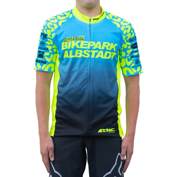 XC Racing Jersey kurzarm Leopard Design 2020 Flu Yellow/Cyan/Petrol