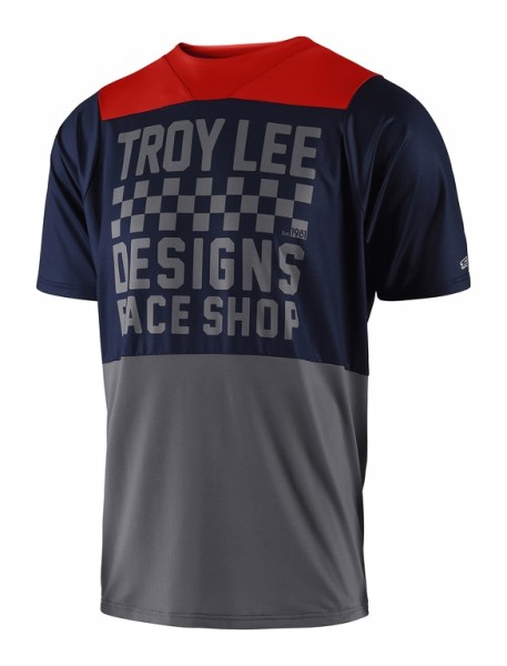 Jersey Skyline Checker 18 kurzarm Navy/Gray/Red